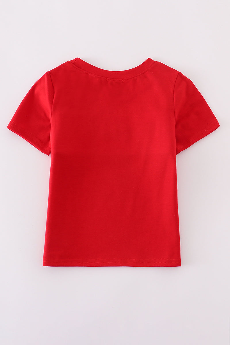 Flag embroidery smocked top