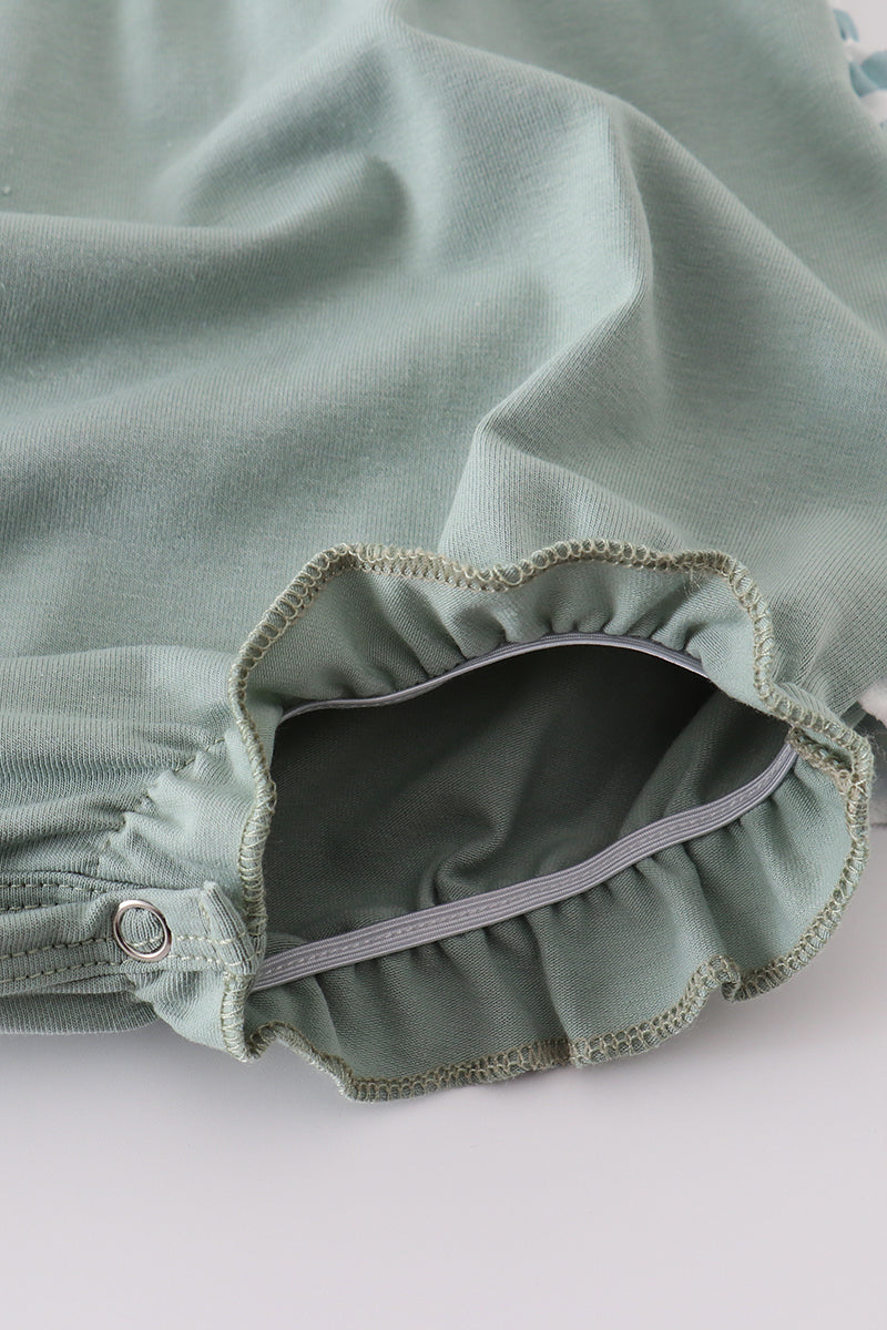 Sage stripe ruffle bubble
