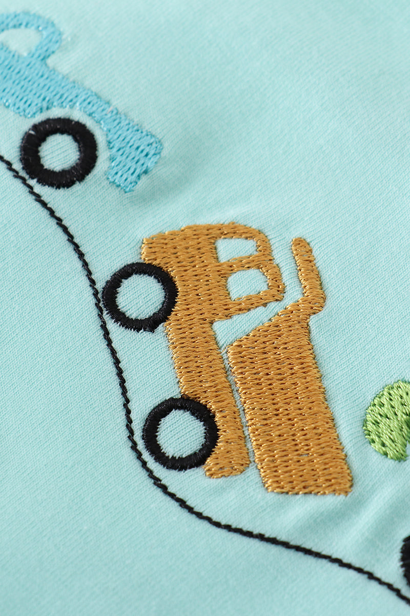 Blue truck embroidery bubble