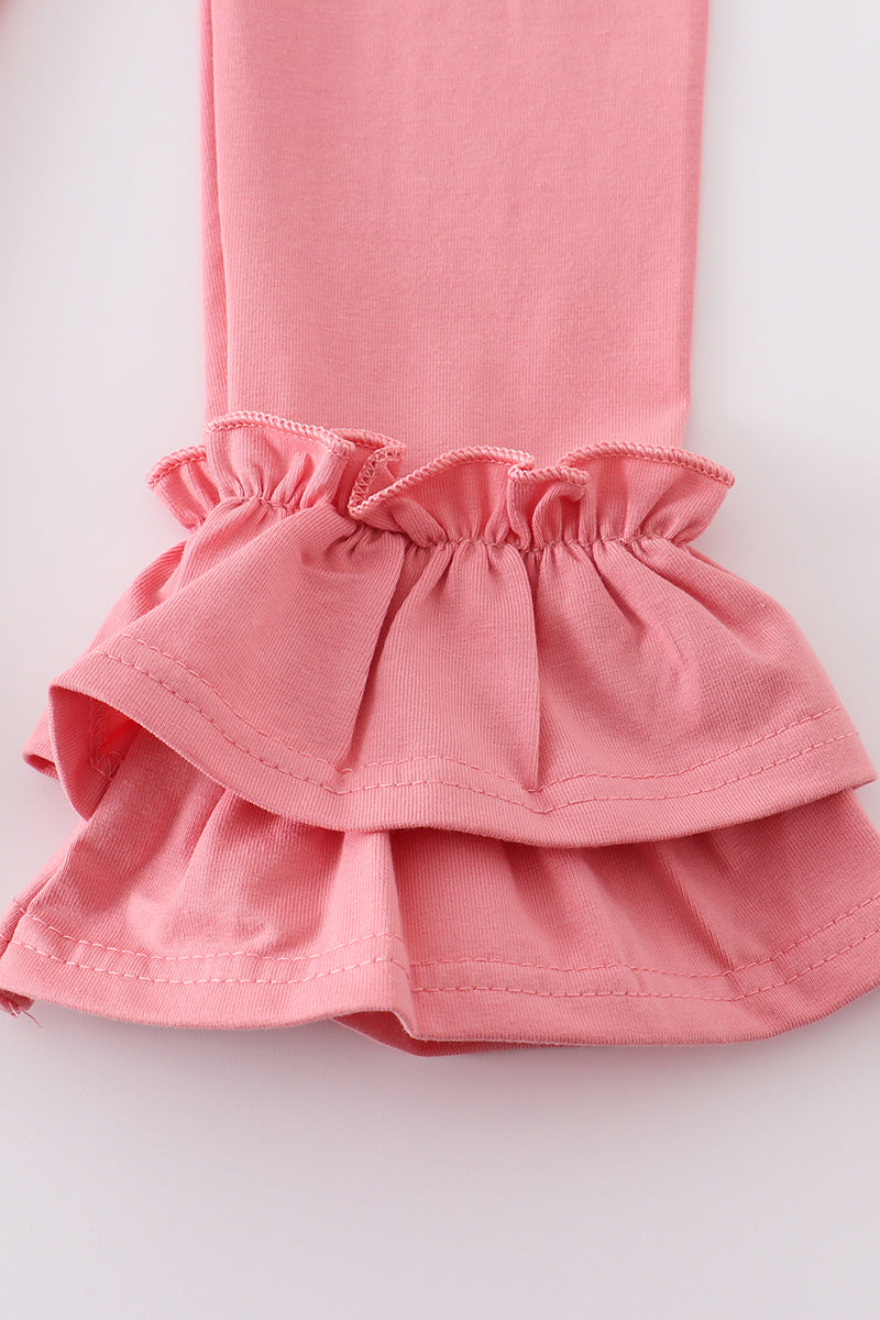 Pink ruffle double layered pants