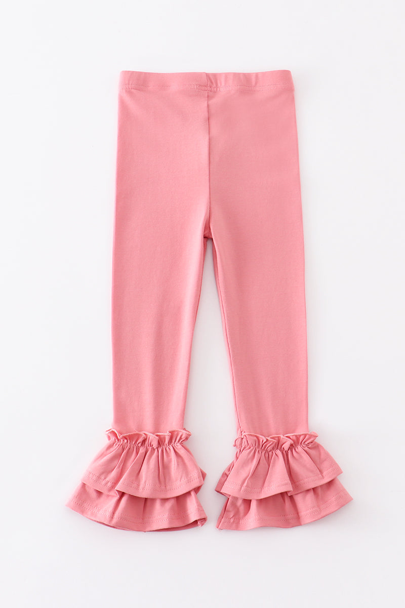 Pink ruffle double layered pants