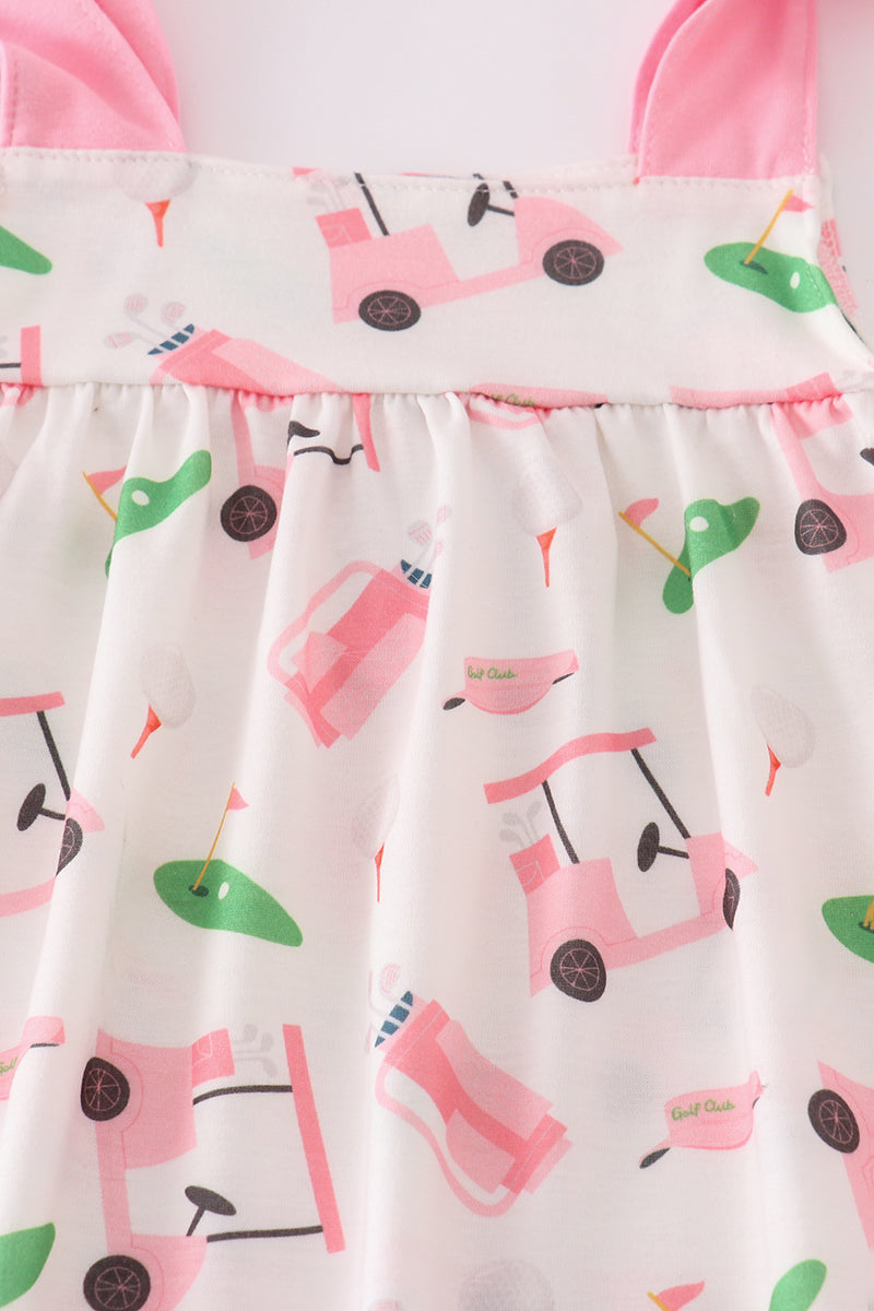 Pink golf print set