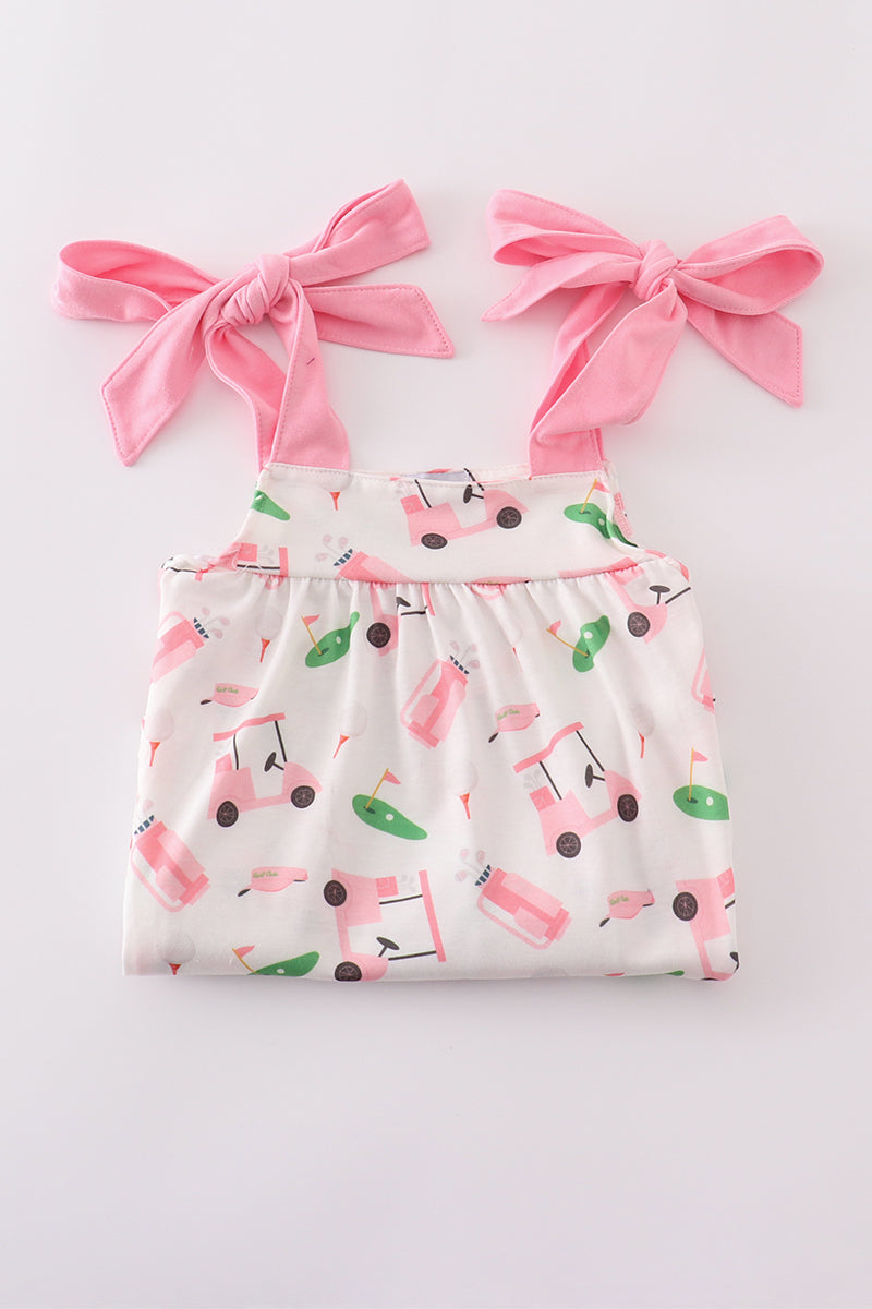 Pink golf print set