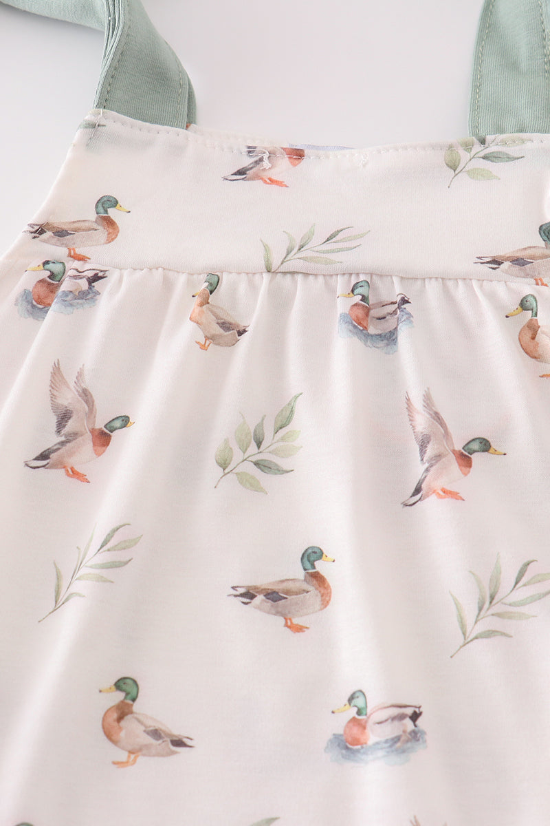 Green duck print bubble