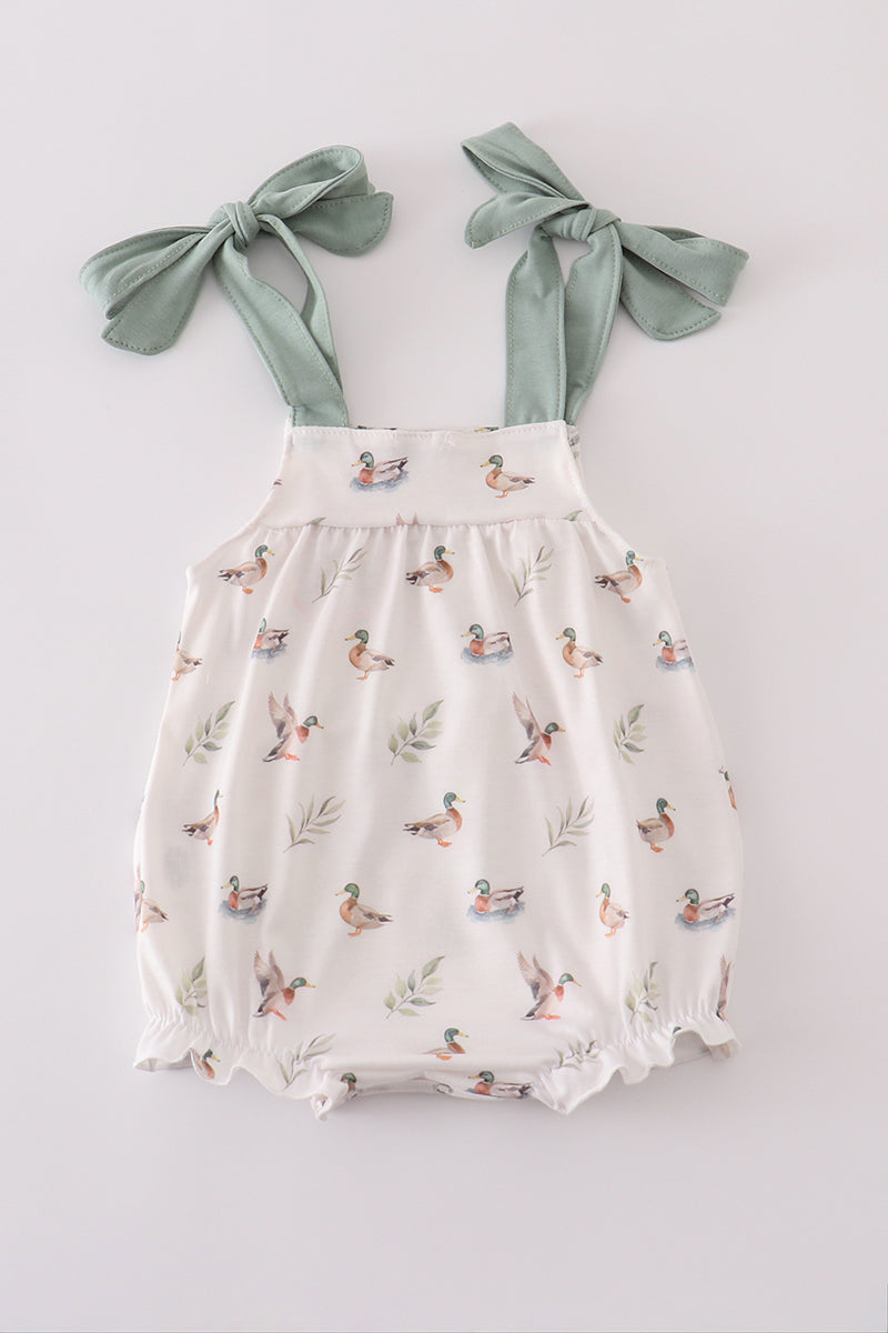 Green duck print bubble