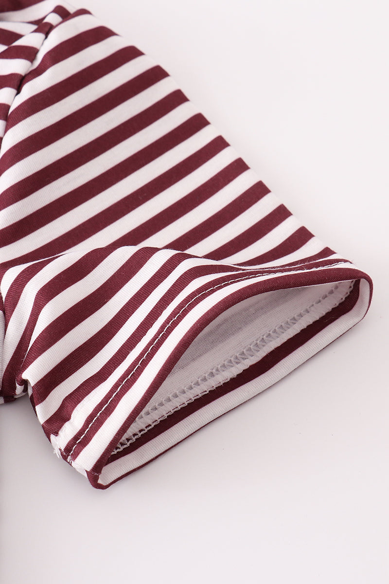 Maroon Mississippi embroidery button down shirt