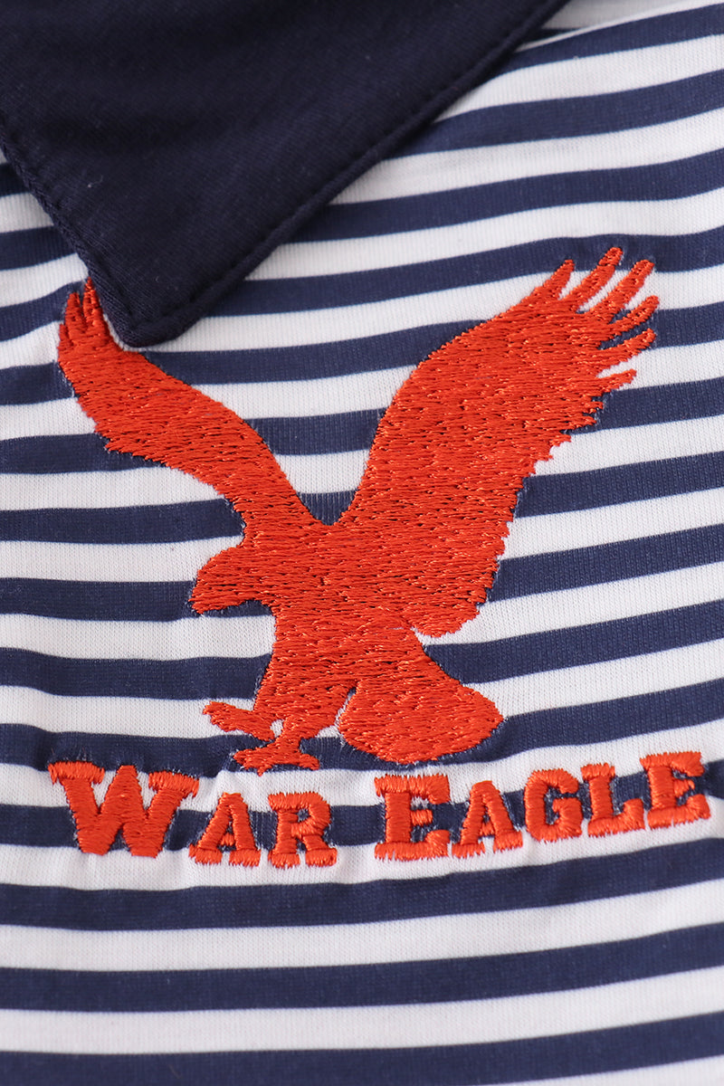 Navy Auburn war eagle embroidery button down shirt