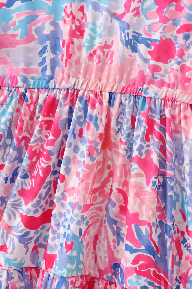 Pink Paradise Reef print mom&me dress