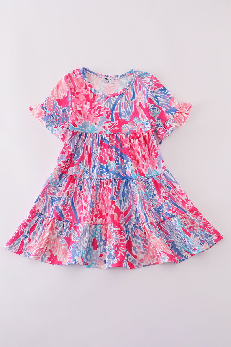 Pink Paradise Reef print mom&me dress