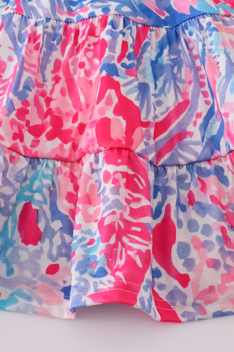 Pink Paradise Reef print mom&me dress