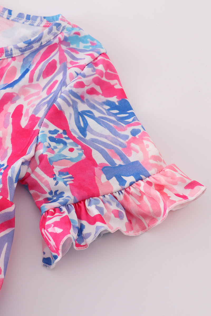 Pink Paradise Reef print mom&me dress