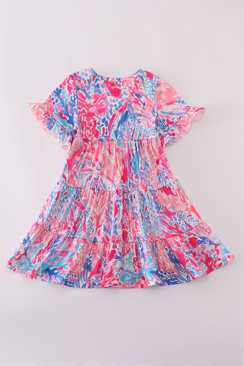 Pink Paradise Reef print mom&me dress
