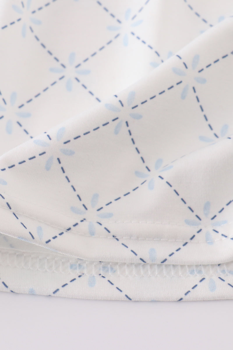 Blue bow classic lattice charm set