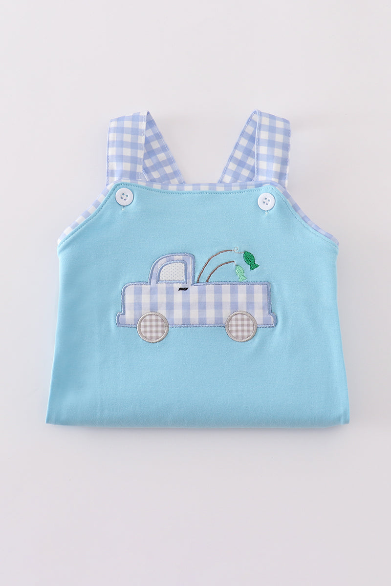 Blue truck fishing applique jonjon