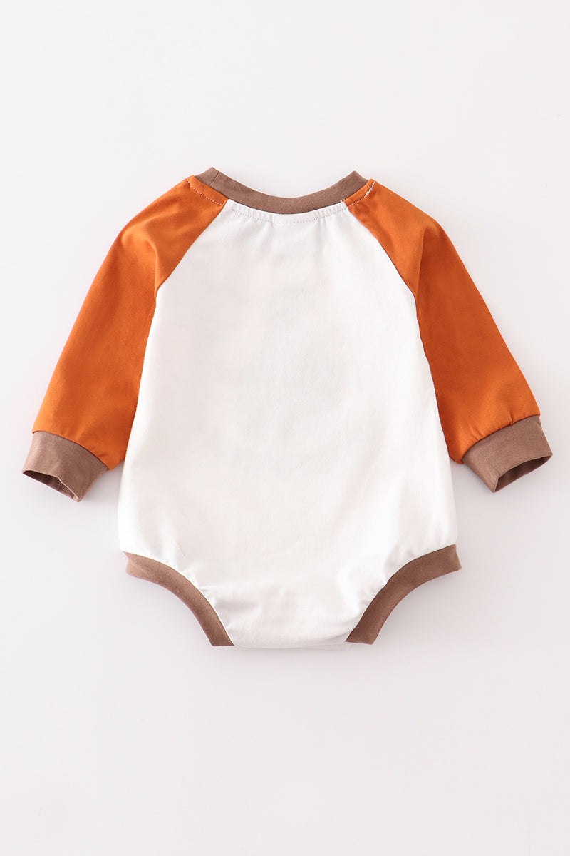 Halloween pumpkin baby romper