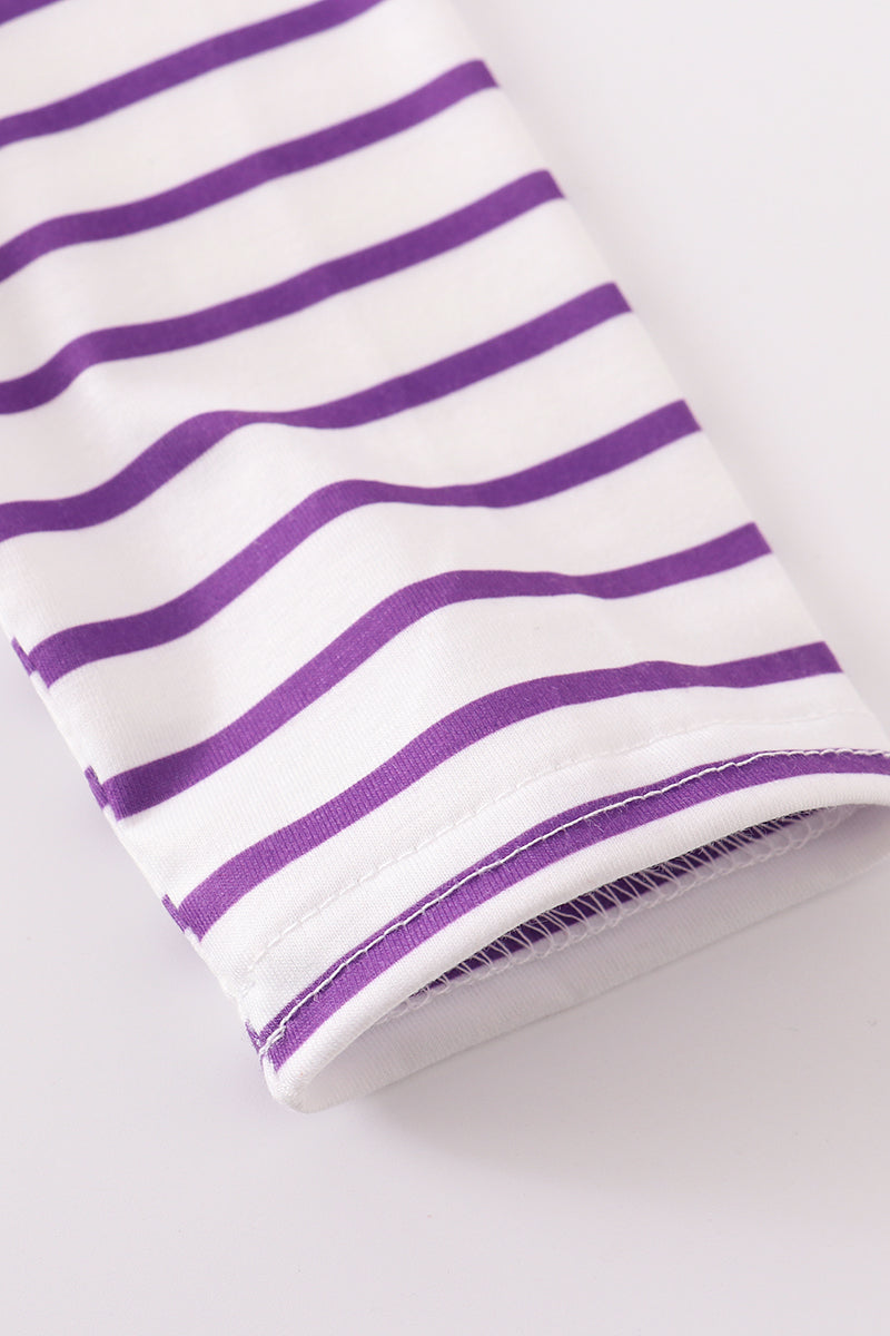 Purple Stripe BOO Applique Top