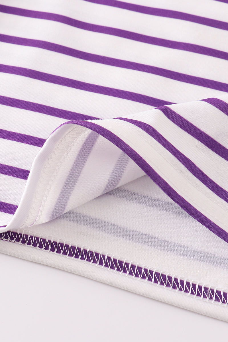 Purple Stripe BOO Applique Top