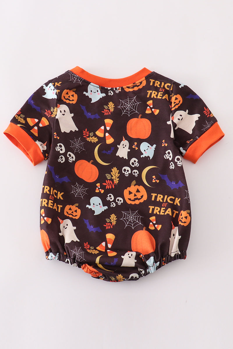 Orange halloween ruffle boy bubble