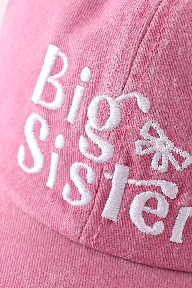 Pink sister embroidery baseball cap