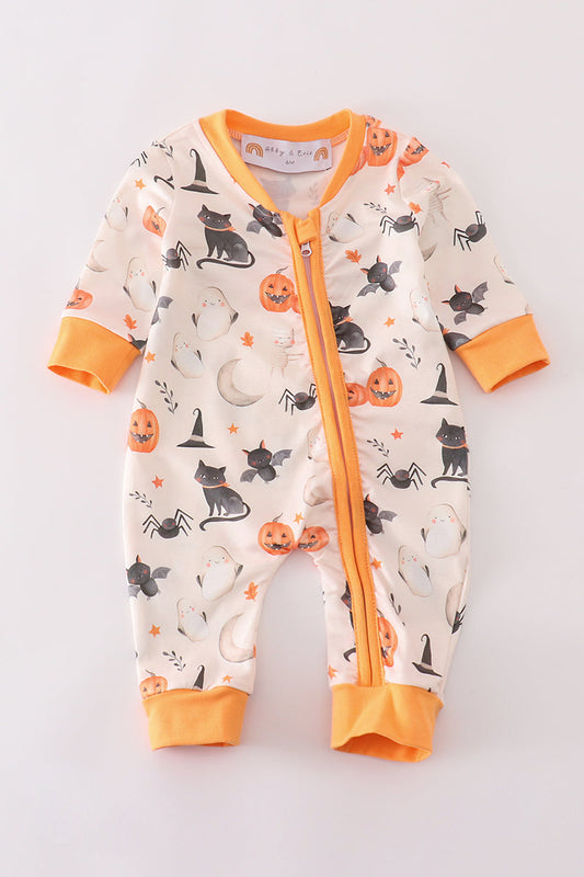 Halloween zip boy romper