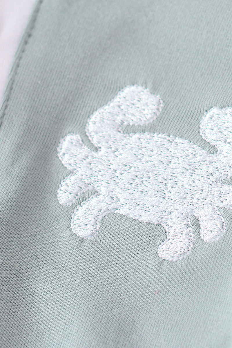 Blue crab embroidery boy bubble