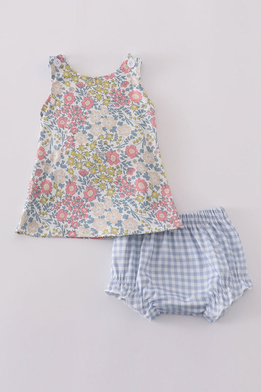 Pastel wildflowers print bloomer set