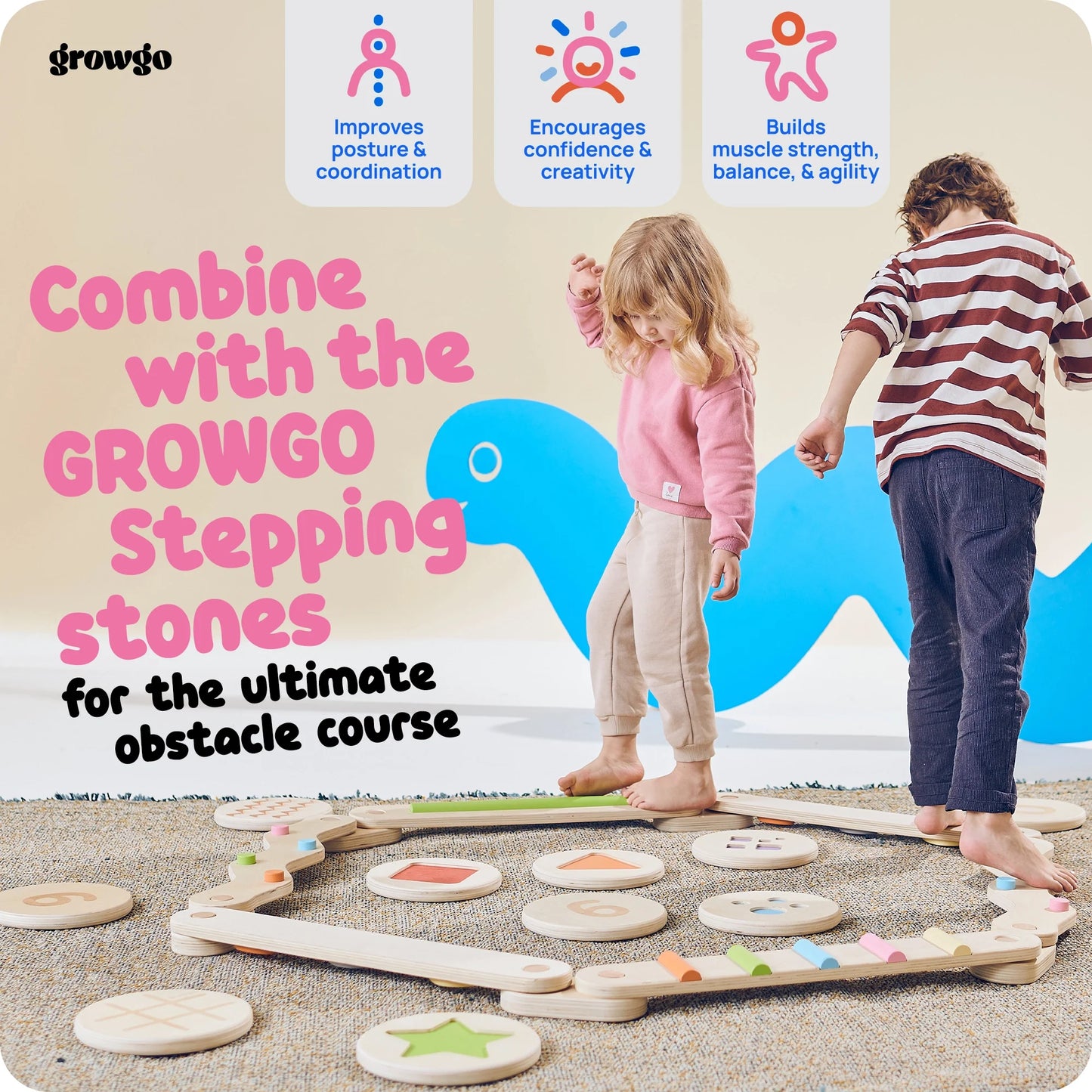 Balance Beams Set 2 in 1 Inspired by Montessori