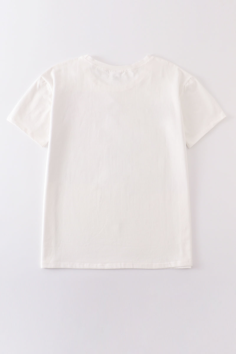 Cream blank basic t-shirt Adult Kids and baby bubble