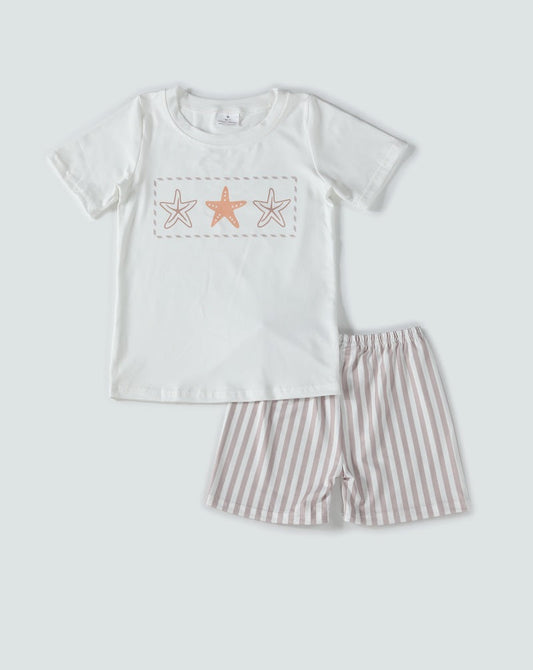 White star print boy set