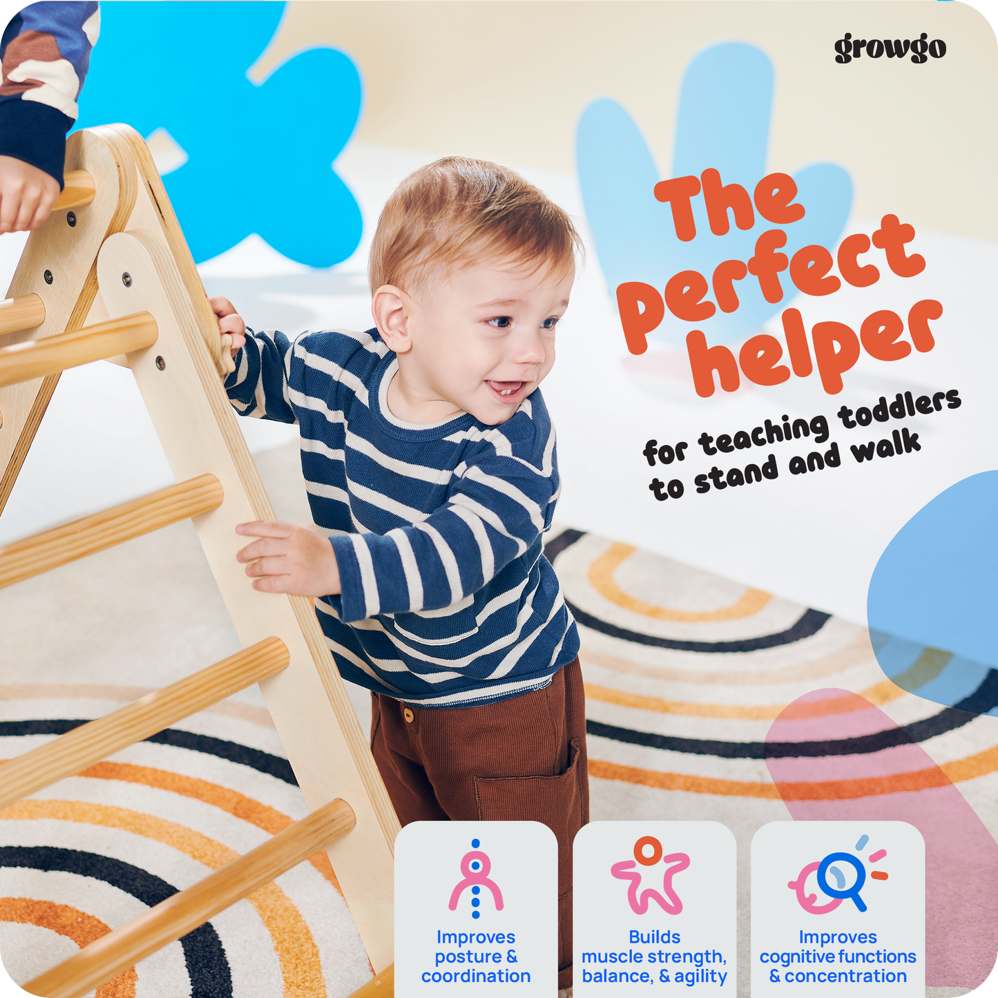 Pikler Triangle Kit 6 in 1 - Unique Patented Design, Inspired by Montessori