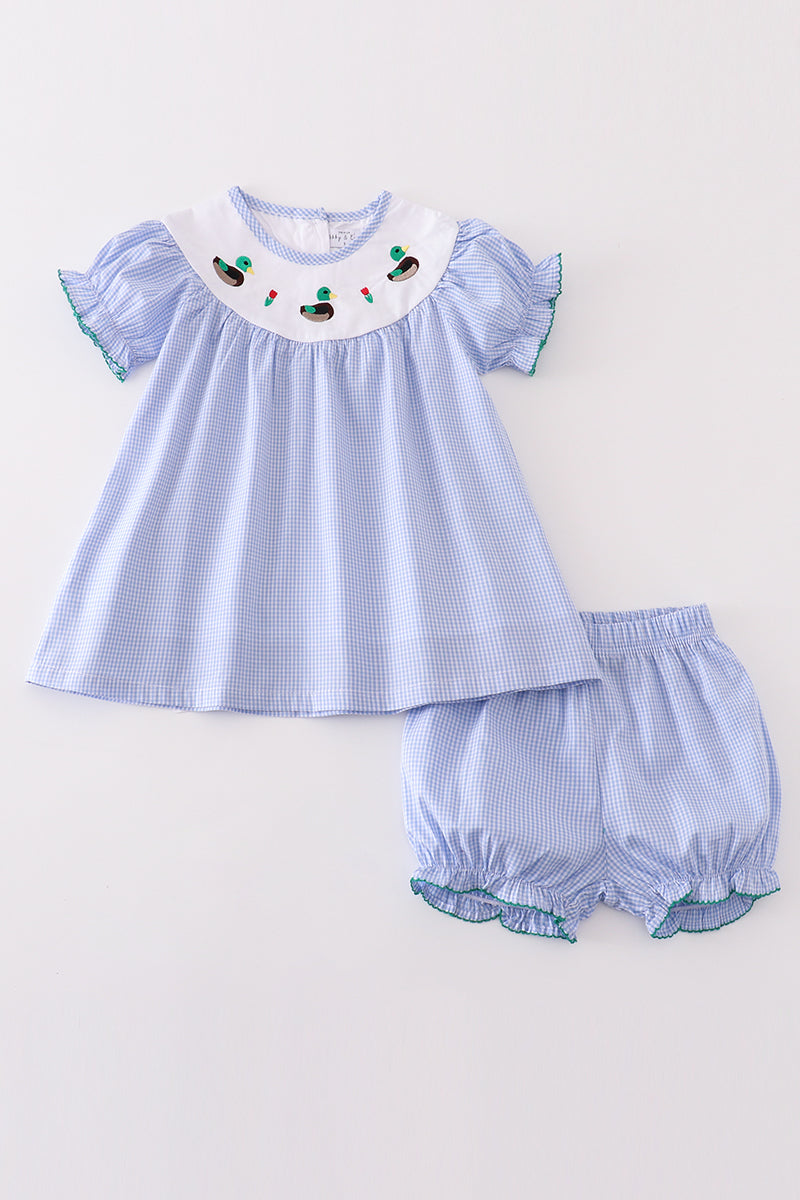 Premium Blue duck embroidery girl set