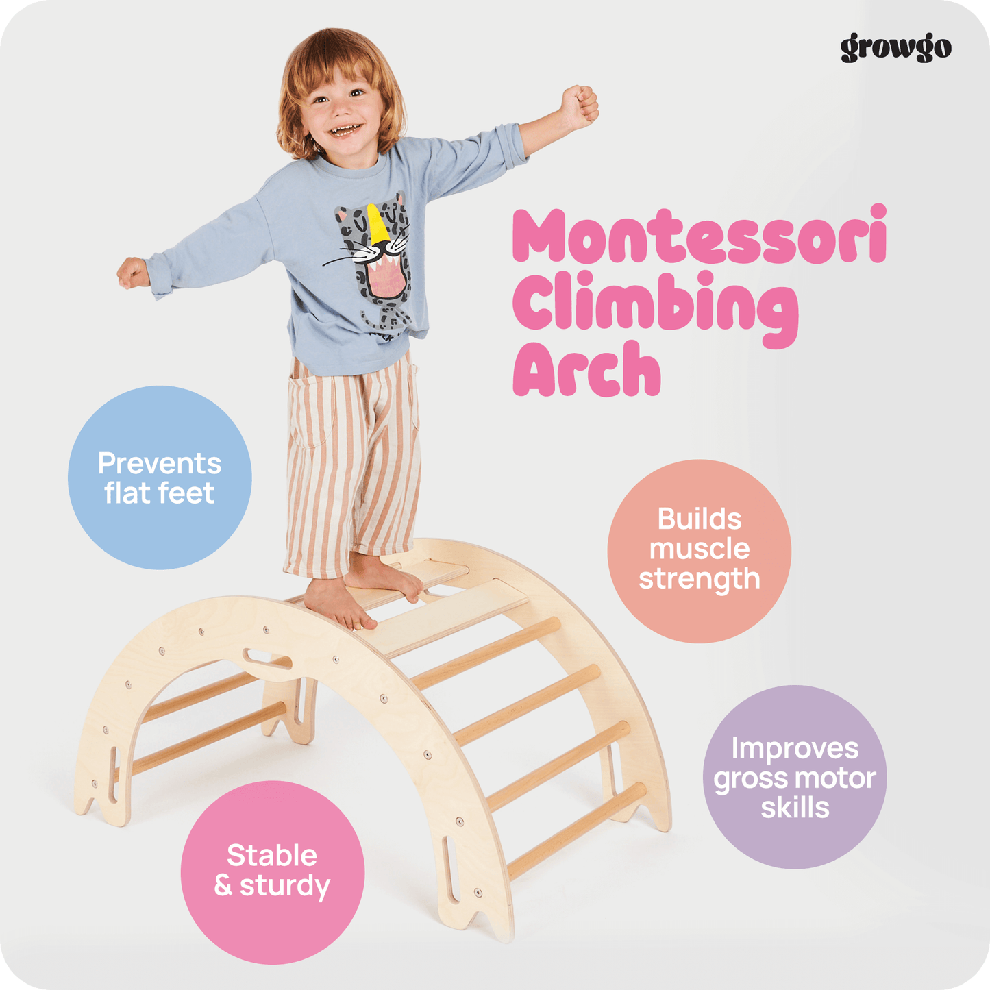 Montessori 4in1 Climbing Arch & Rocker with Tabletop