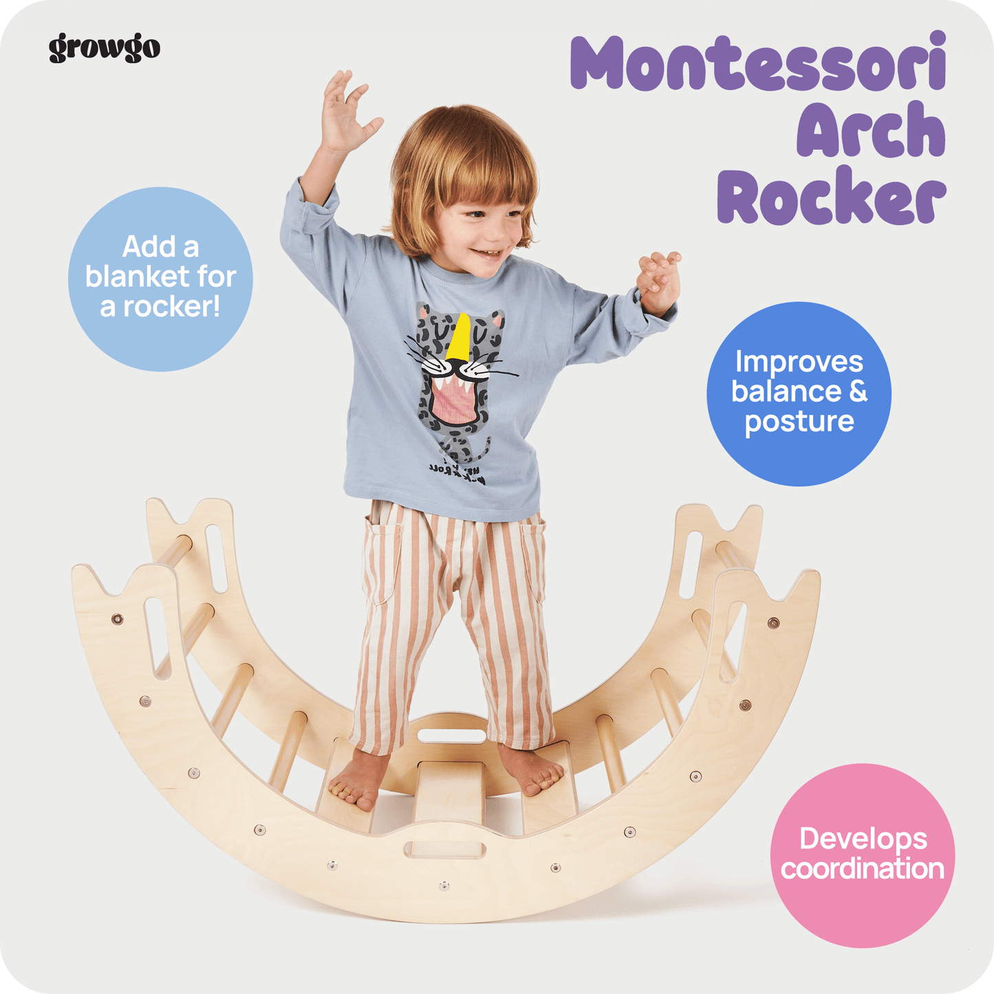 Montessori 4in1 Climbing Arch & Rocker with Tabletop