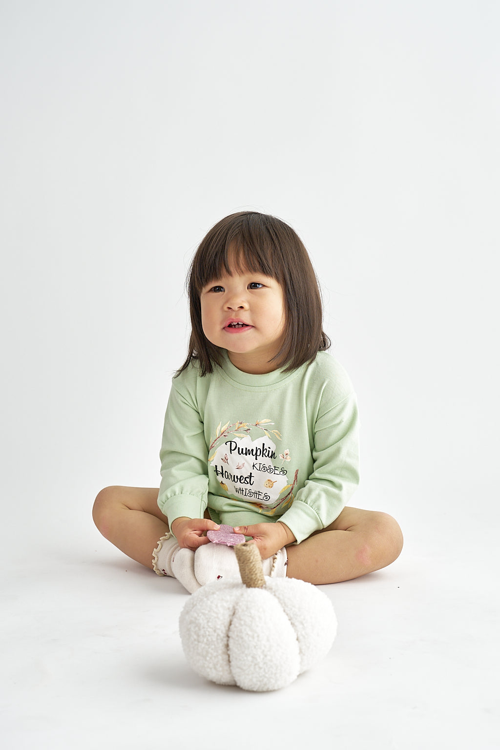 Green pumpkin baby romper