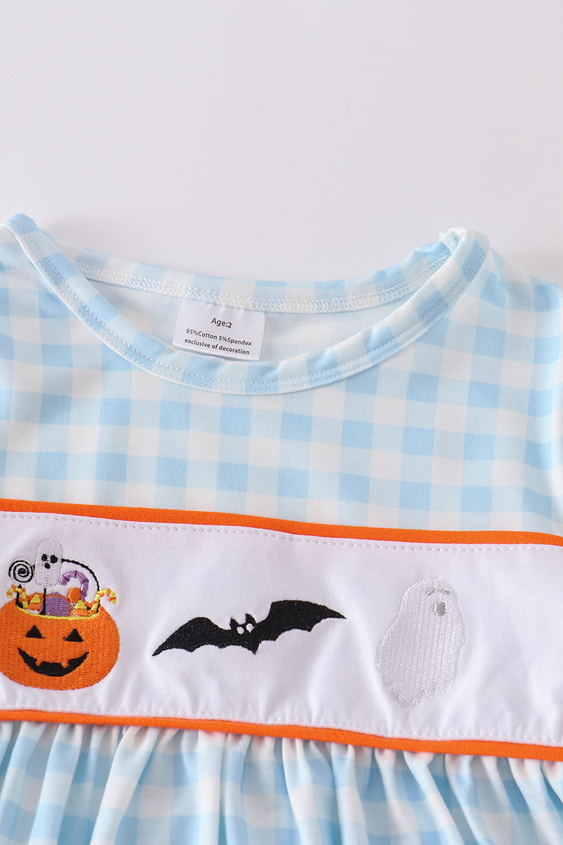 Blue Plaid Halloween Embroidery Set