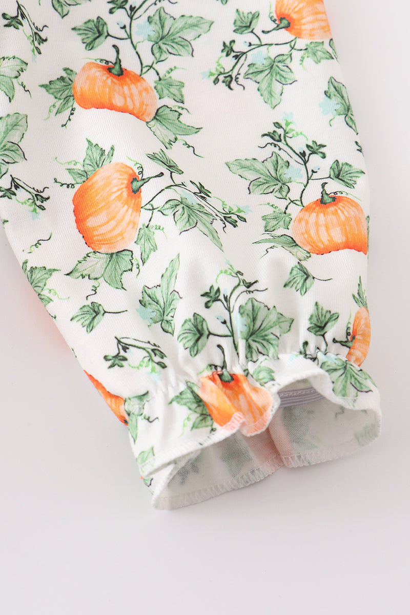 Pumpkin Floral Bubble Set - Girl