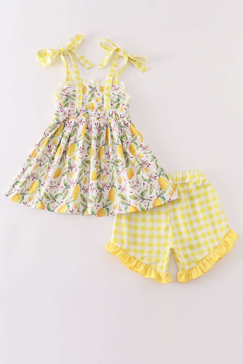 Yellow lemon ruffle set