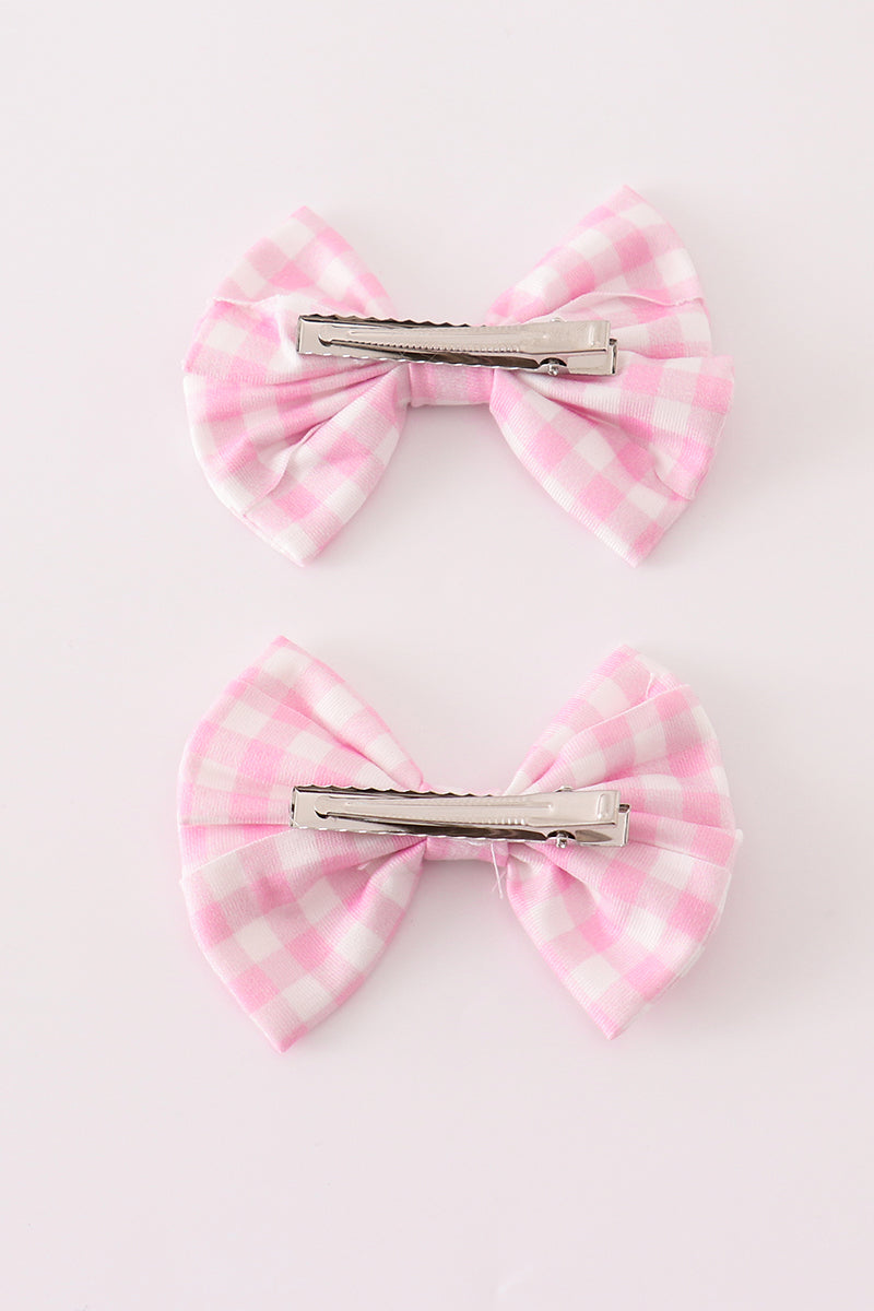 Pink piggie hair bow