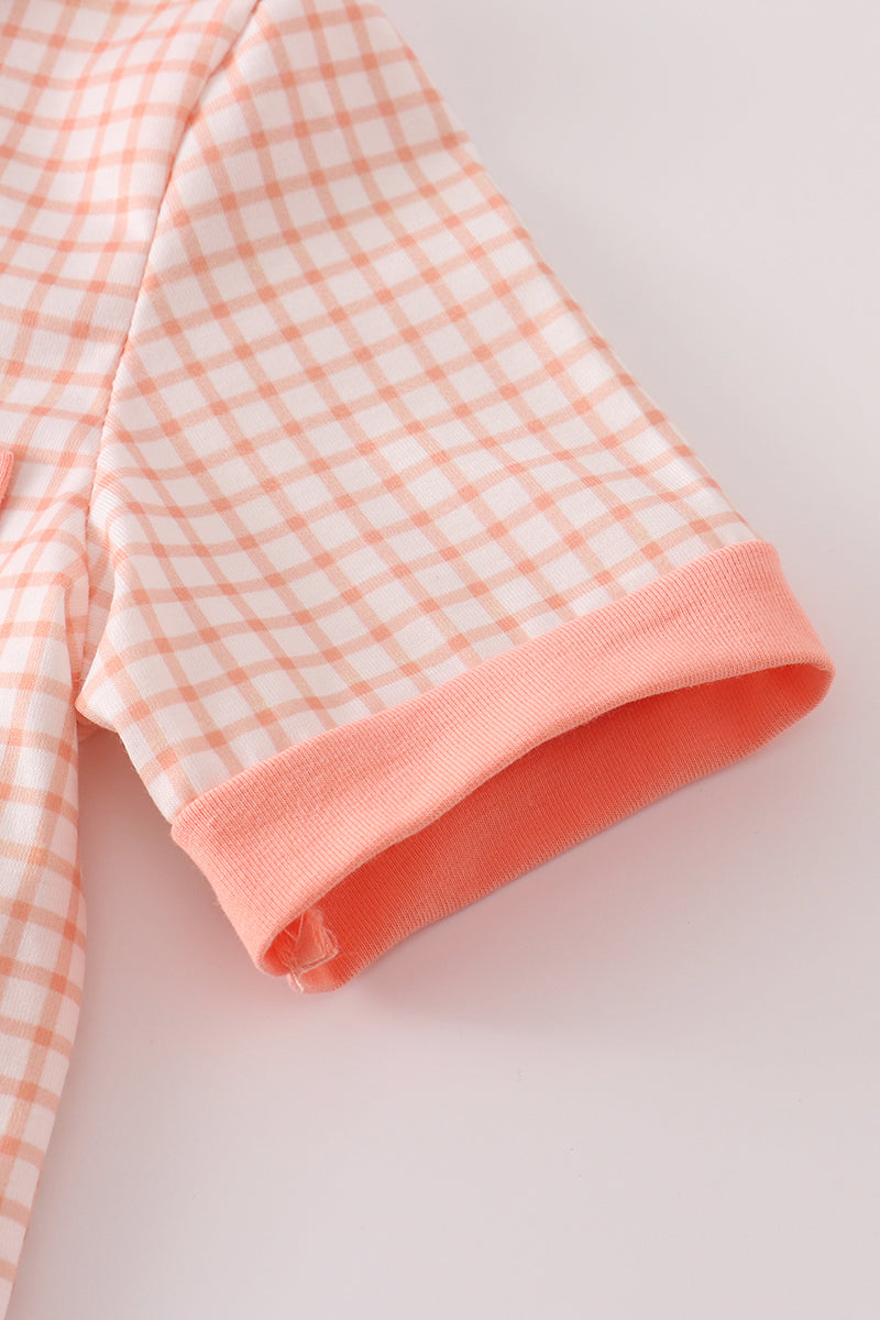 Orange plaid boy set