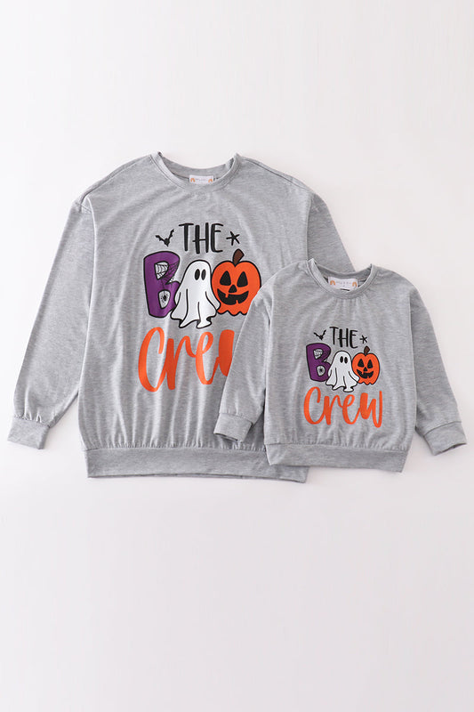 Grey the boo crew mom&me top