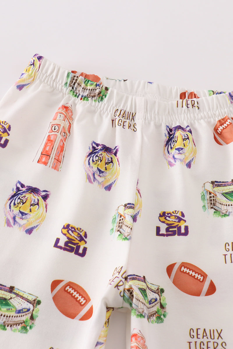 Purple geaux tiger boy pajamas set