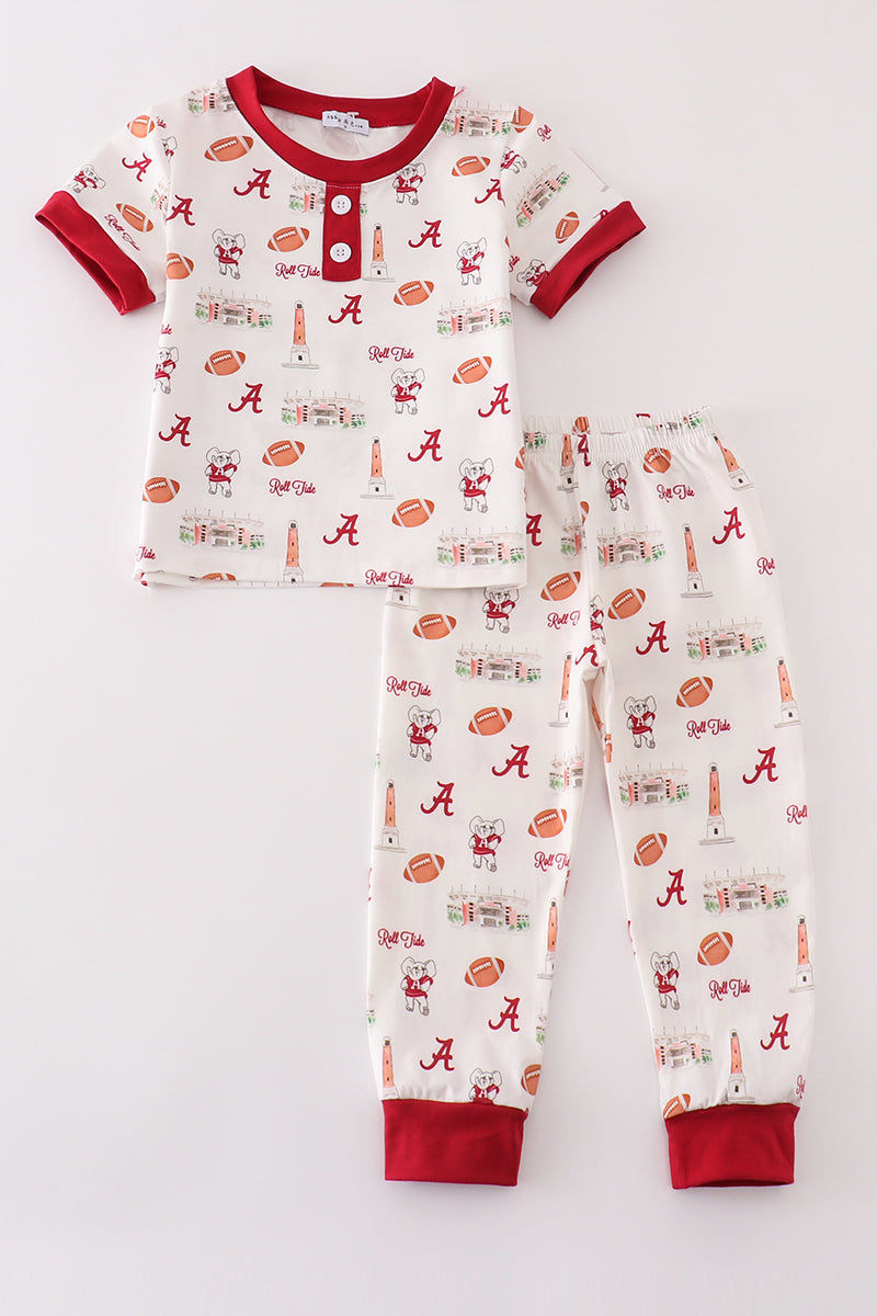 Maroon roll tide football boy set