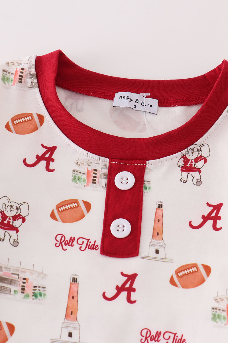 Maroon roll tide football boy set