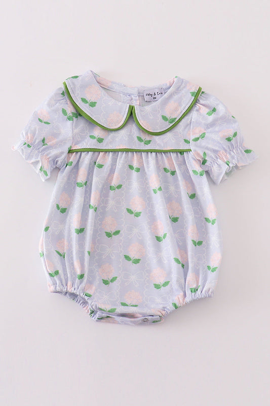 Floral bow print girl bubble