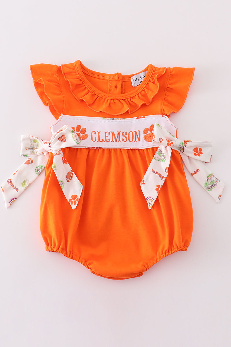 Orange clemson embroidery girl bubble