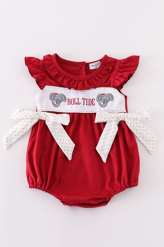 Maroon roll tide embroidery girl bubble