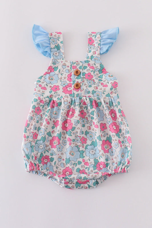 Blue floral print bubble