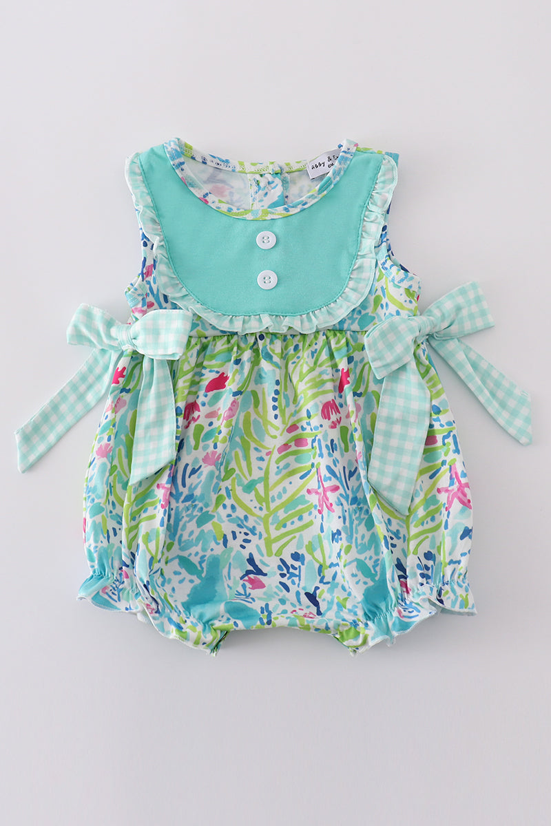 Ocean bloom print ruffle bubble