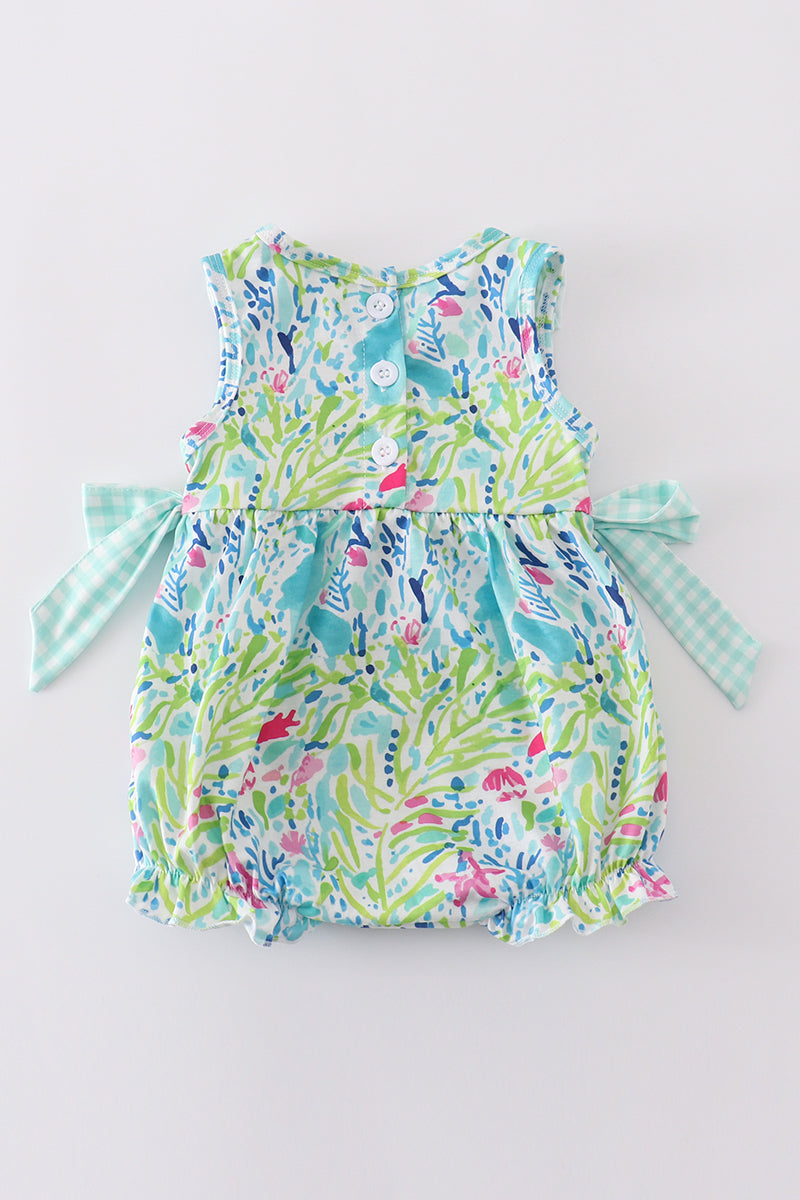 Ocean bloom print ruffle bubble