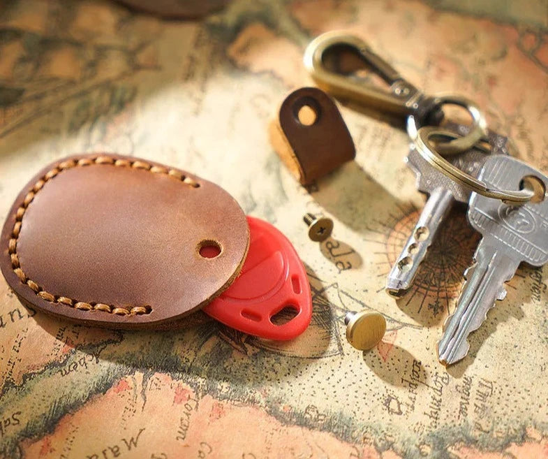 Leather Airtag Keychain